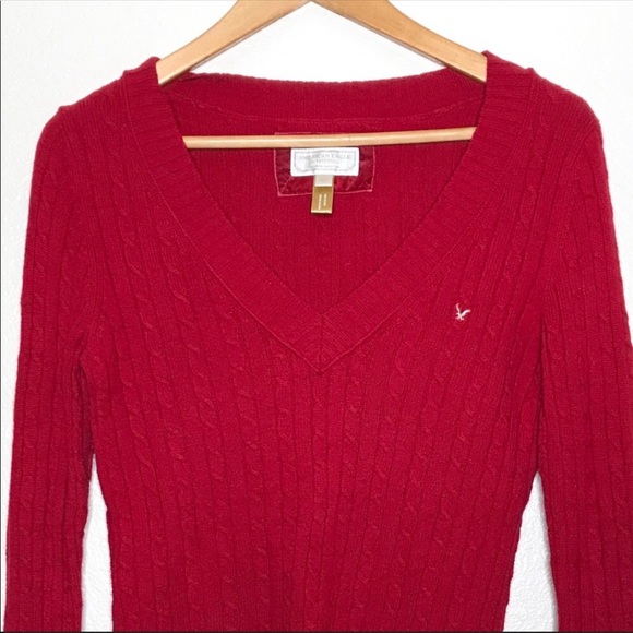 American Eagle Outfitters Sweaters - American Eagle Outfitters Red V-Neck Sweater